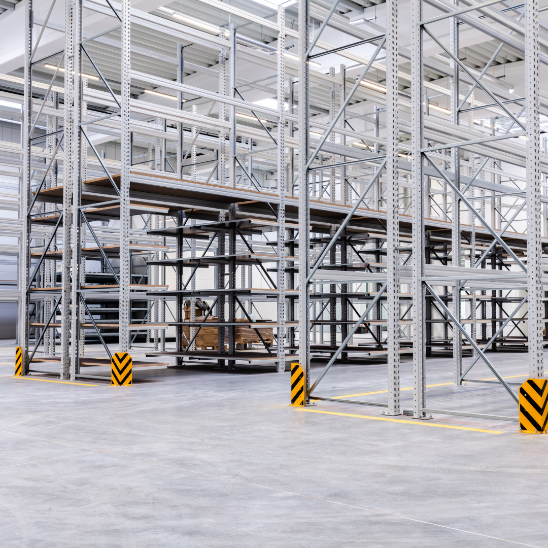 Pallet racking inside a distribution warehouse